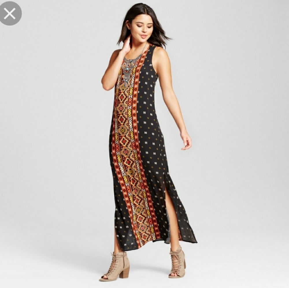 Printed Column Back Maxi Dress - Xhilaration